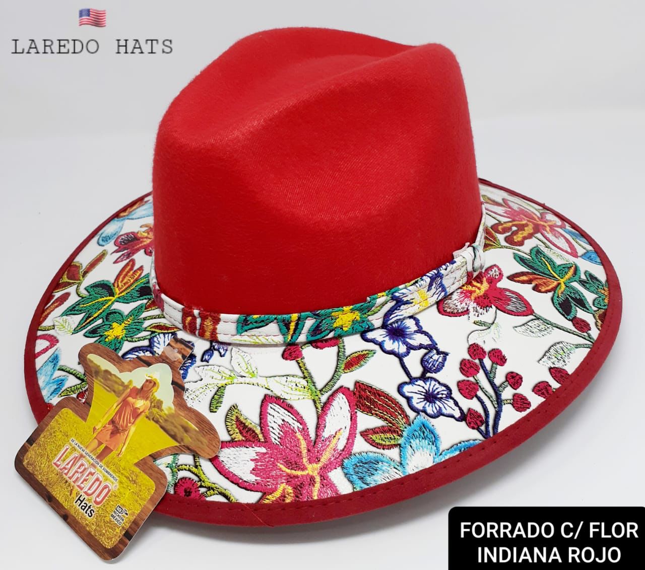 Sombrero Forrado con Flor Indiana 0200 Laredo Hats Dama Laredo Hats